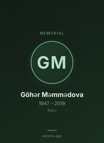 Memorial portrait of Göhər Məmmədova