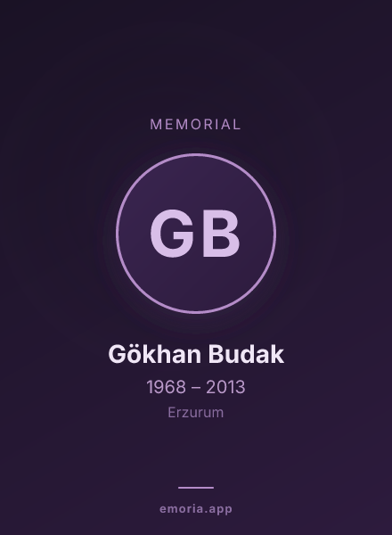 Memorial portrait of Gökhan Budak