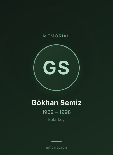 Memorial portrait of Gökhan Semiz