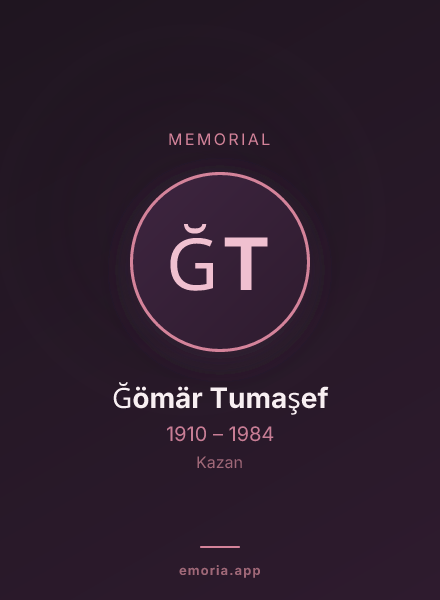 Memorial portrait of Ğömär Tumaşef