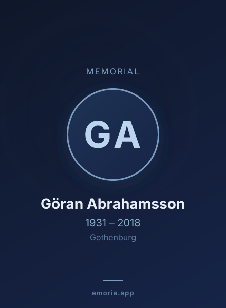 Memorial portrait of Göran Abrahamsson