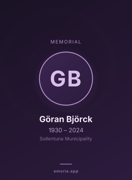 Memorial portrait of Göran Björck