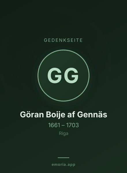 Gedenkportrait von Göran Boije af Gennäs