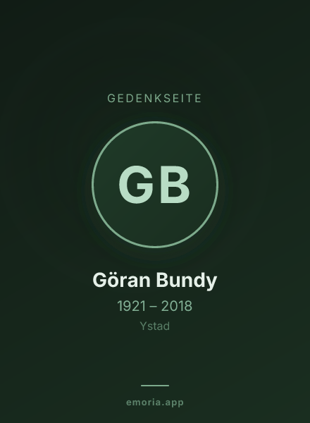 Gedenkportrait von Göran Bundy