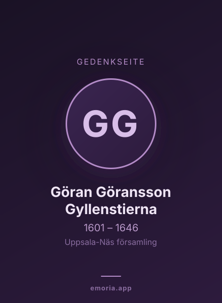 Gedenkportrait von Göran Göransson Gyllenstierna