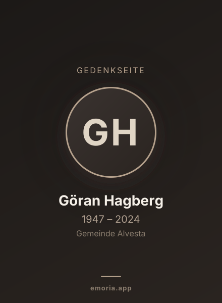 Gedenkportrait von Göran Hagberg