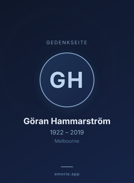 Gedenkportrait von Göran Hammarström