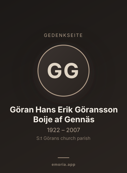 Gedenkportrait von Göran Hans Erik Göransson Boije af Gennäs