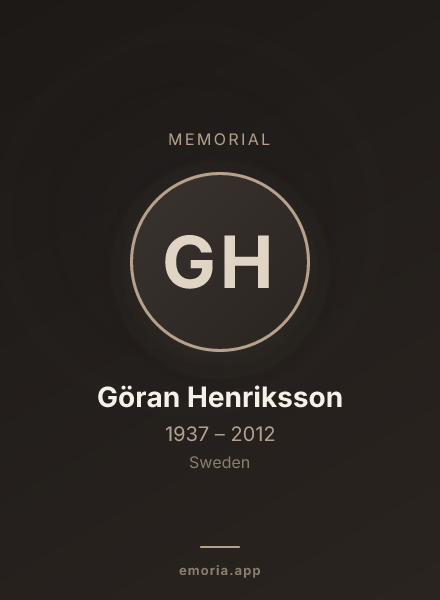 Memorial portrait of Göran Henriksson