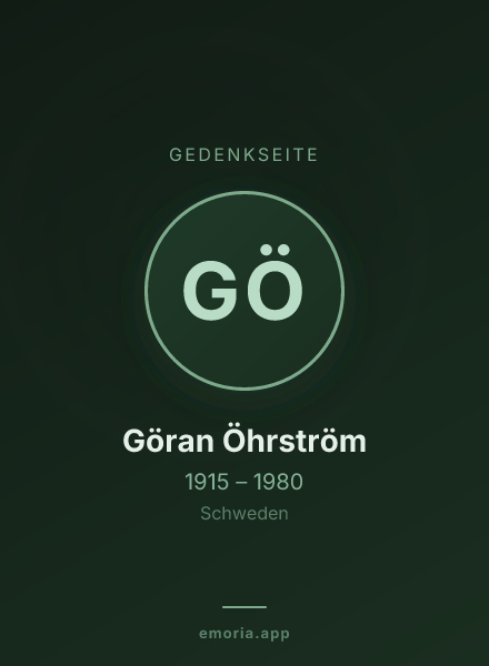 Gedenkportrait von Göran Öhrström