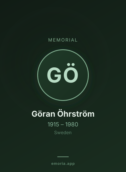 Memorial portrait of Göran Öhrström