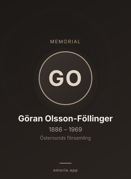 Memorial portrait of Göran Olsson-Föllinger