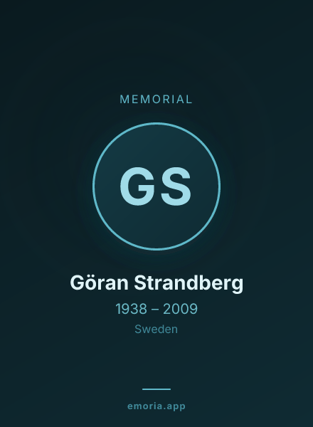 Memorial portrait of Göran Strandberg