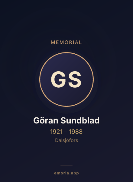 Memorial portrait of Göran Sundblad