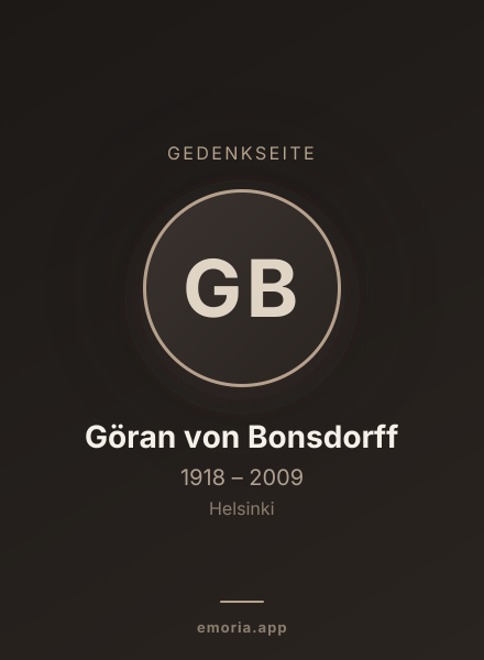 Gedenkportrait von Göran von Bonsdorff