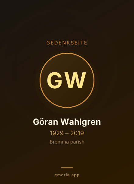 Gedenkportrait von Göran Wahlgren