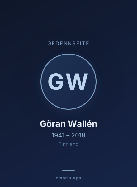 Gedenkportrait von Göran Wallén