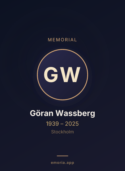Memorial portrait of Göran Wassberg