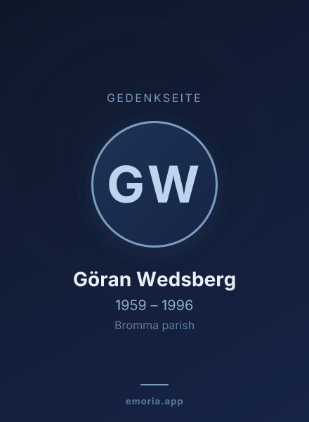 Gedenkportrait von Göran Wedsberg