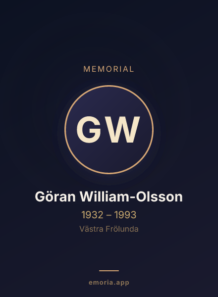 Memorial portrait of Göran William-Olsson