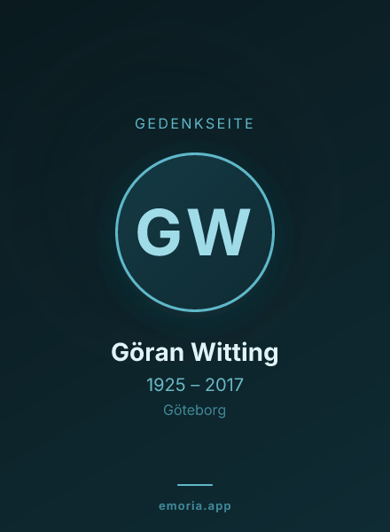 Gedenkportrait von Göran Witting