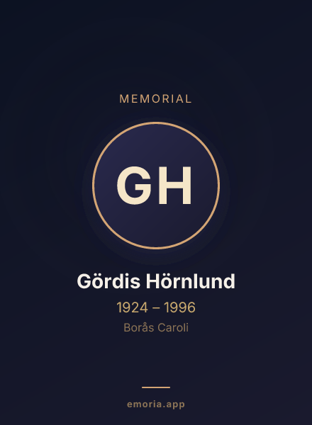 Memorial portrait of Gördis Hörnlund