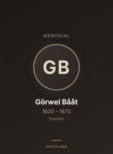 Memorial portrait of Görwel Bååt