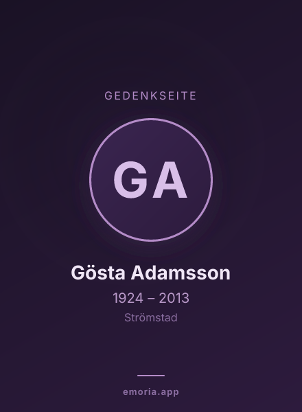Gedenkportrait von Gösta Adamsson