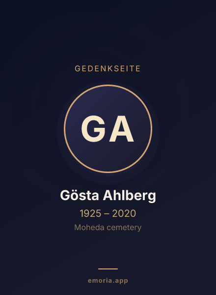 Gedenkportrait von Gösta Ahlberg