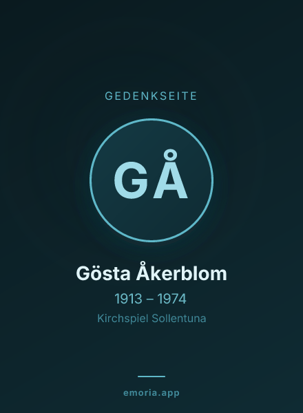 Gedenkportrait von Gösta Åkerblom