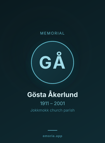 Memorial portrait of Gösta Åkerlund