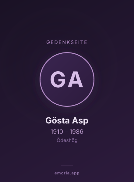 Gedenkportrait von Gösta Asp