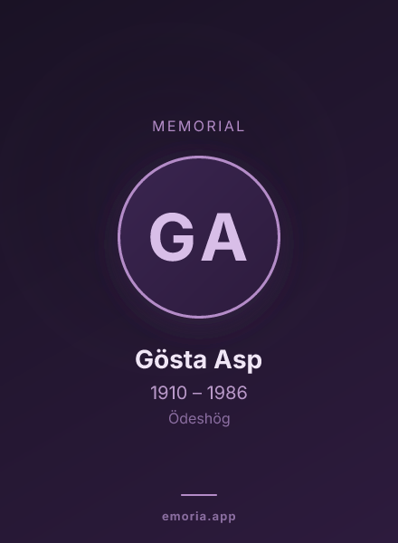 Memorial portrait of Gösta Asp