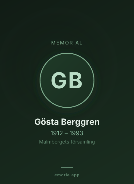 Memorial portrait of Gösta Berggren