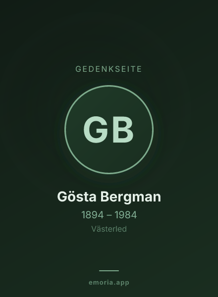 Gedenkportrait von Gösta Bergman