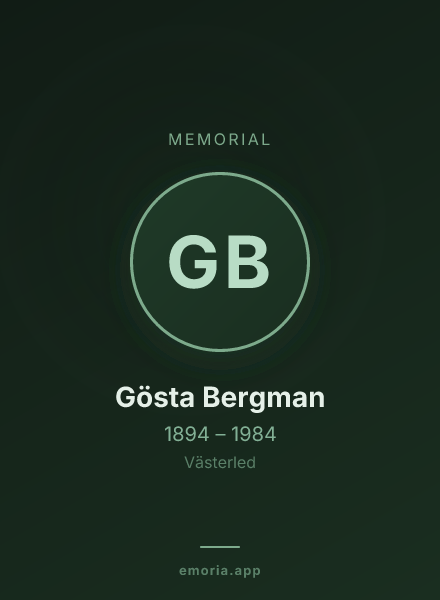 Memorial portrait of Gösta Bergman