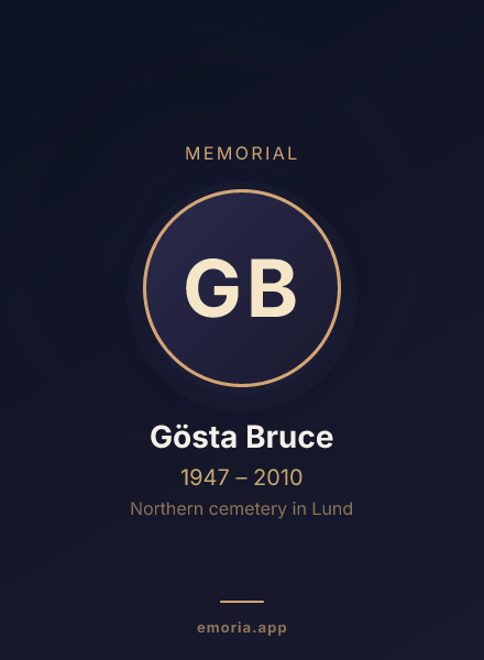 Memorial portrait of Gösta Bruce