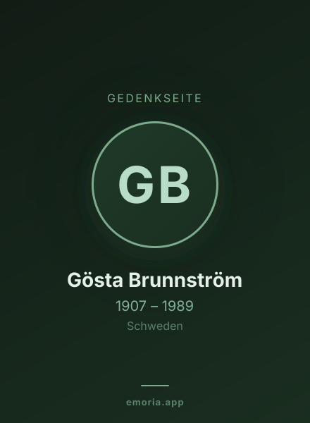 Gedenkportrait von Gösta Brunnström