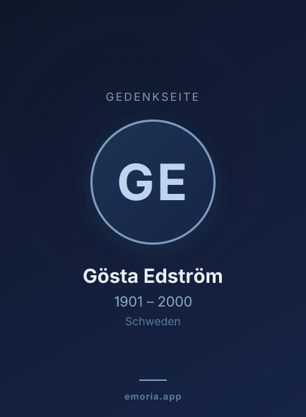 Gedenkportrait von Gösta Edström