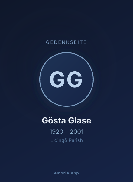Gedenkportrait von Gösta Glase