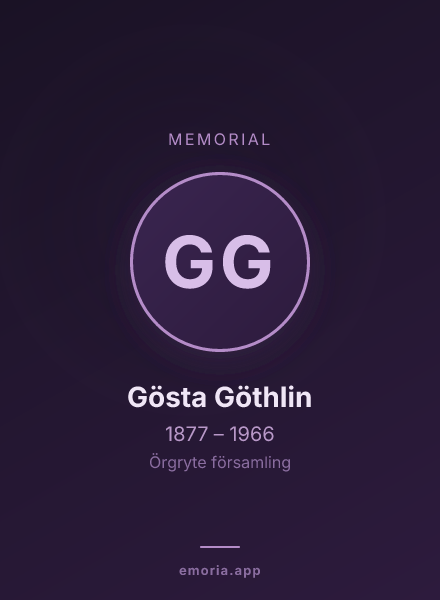 Memorial portrait of Gösta Göthlin