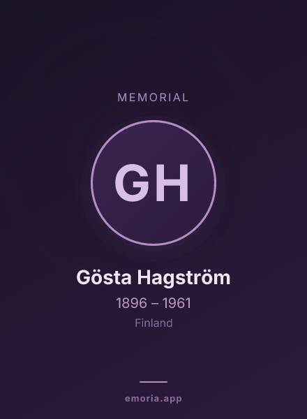 Memorial portrait of Gösta Hagström