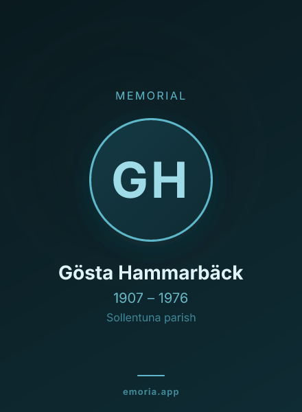 Memorial portrait of Gösta Hammarbäck