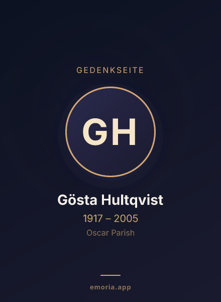 Gedenkportrait von Gösta Hultqvist