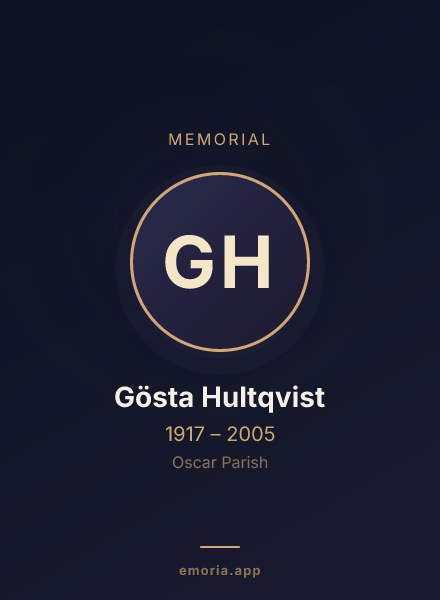Memorial portrait of Gösta Hultqvist