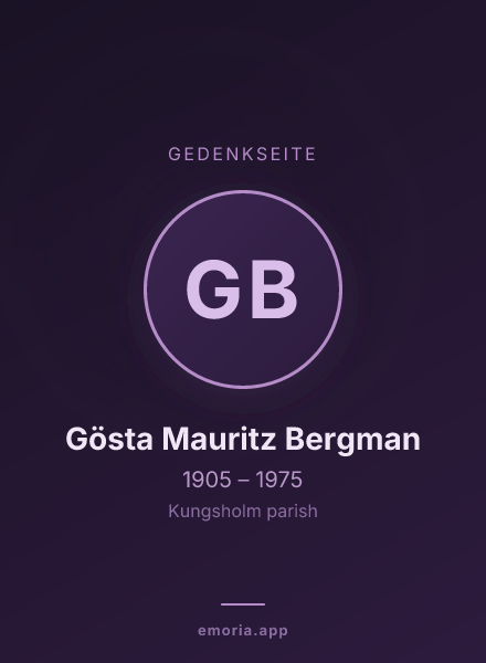 Gedenkportrait von Gösta Mauritz Bergman