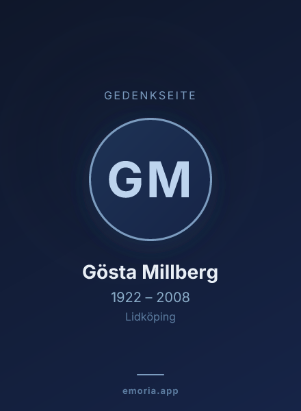 Gedenkportrait von Gösta Millberg