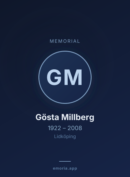 Memorial portrait of Gösta Millberg