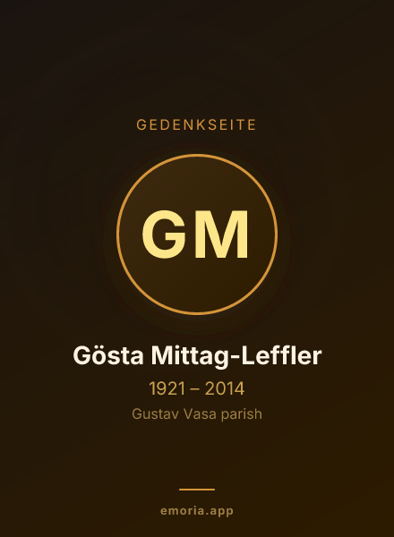 Gedenkportrait von Gösta Mittag-Leffler