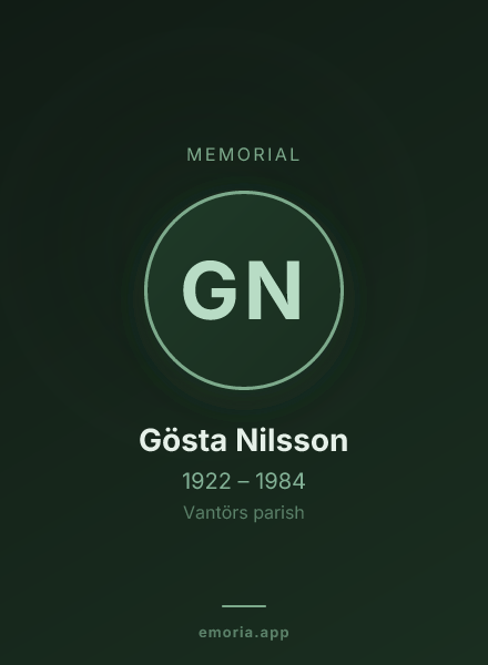 Memorial portrait of Gösta Nilsson